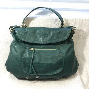 NEW! HAYDEN HARNETT Havana Flap hobo Shoulder Bag Leather Green